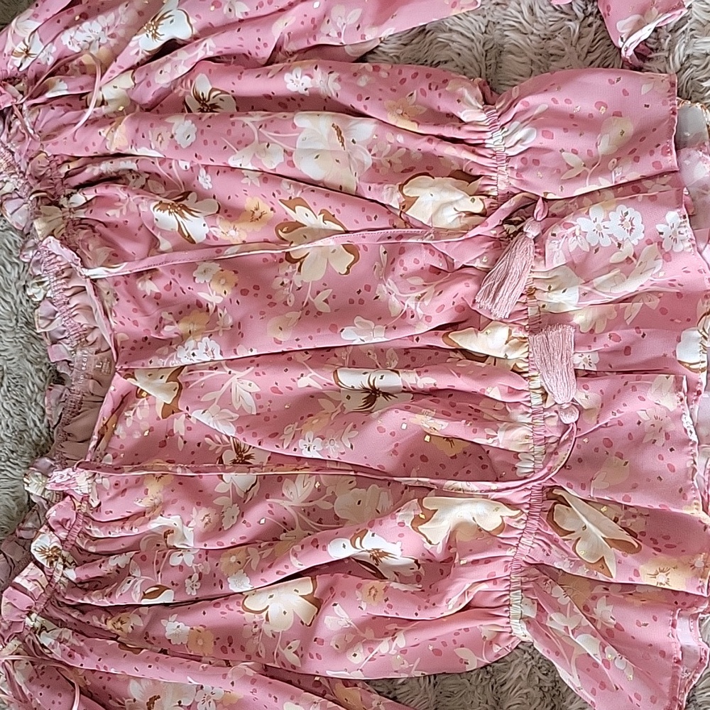 🌞Floral Off-Shoulder Pink Blouse - Picture 4 of 5